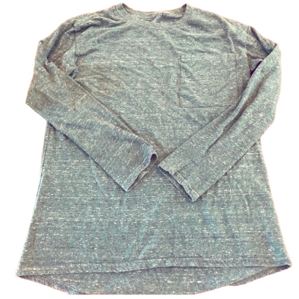 Cat & Jack kids long sleeve space dye green t-shirt size 12/14